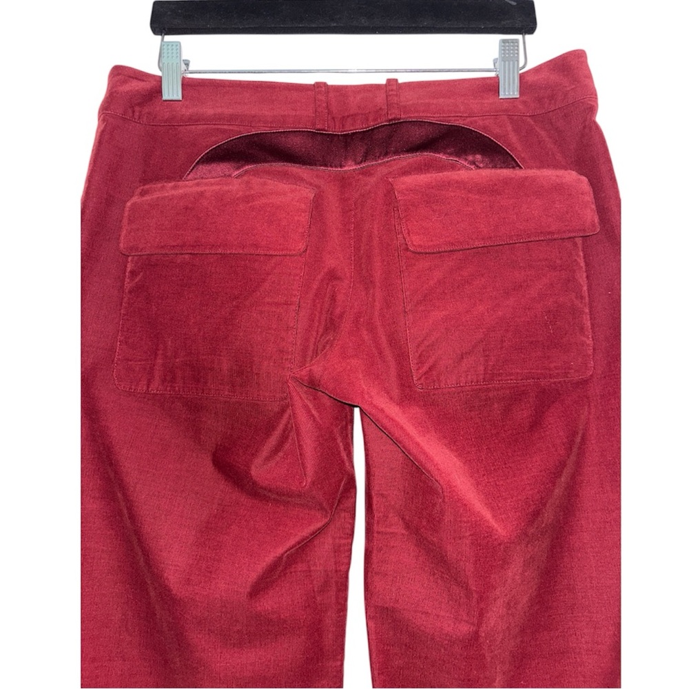 Bebe Red Velvet Pants with Satin Accents - Picture 3 of 8